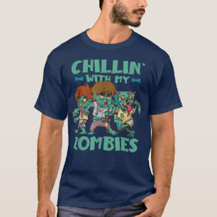 Chillin' With My Zombies Halloween Trick Treat Par T-Shirt