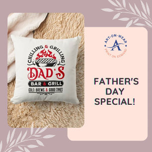 Chilling and grilling dad's bar and grill design 2 cushion