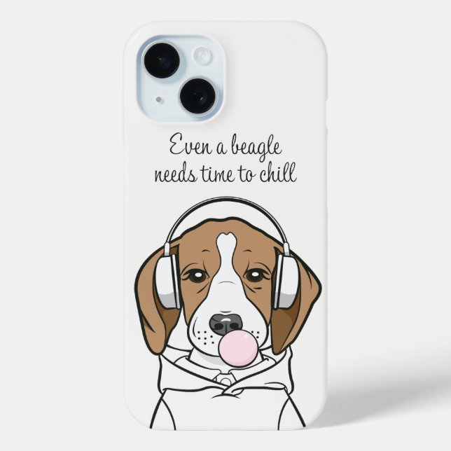 Chilling Beagle with Bubblegum Cute Funny Dog Case-Mate iPhone Case (Back)