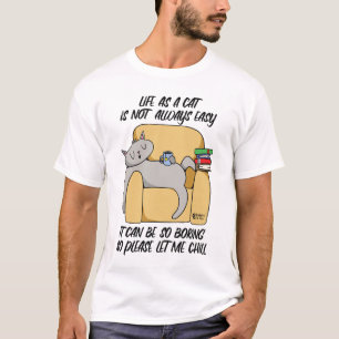 Chilling Cat Men White T-Shirt