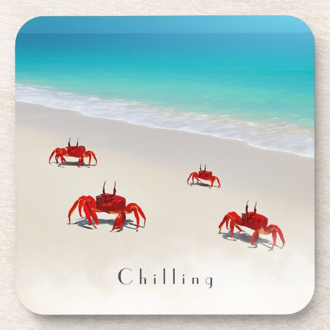 Chilling – Customisable Cute Cork Coaster (Front)