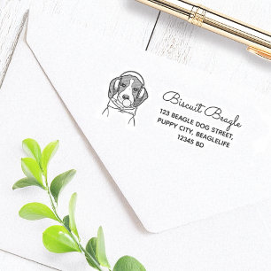 Chilling Dog Cute Funny Beagle Return Address Self-inking Stamp