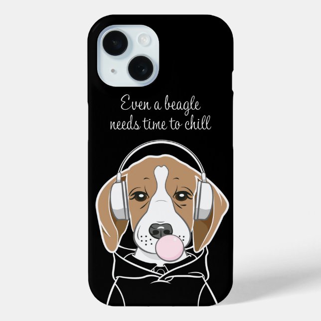 Chilling Dog with Bubblegum Cute Funny Beagle Case-Mate iPhone Case (Back)