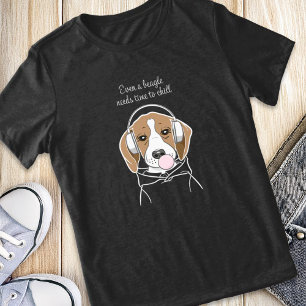 Chilling Dog with Bubblegum Cute Funny Beagle Tri-Blend Shirt