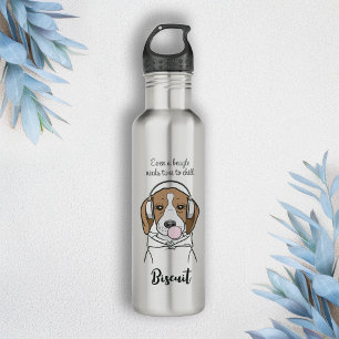 Chilling Dog with Bubblegum Funny Beagle 710 Ml Water Bottle