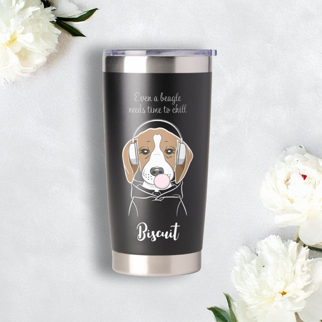 Chilling Dog with Bubblegum Funny Beagle Insulated Tumbler (Creator Uploaded)