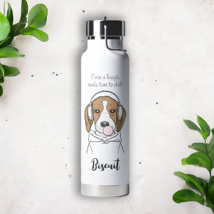 Chilling Dog with Bubblegum Funny Beagle Water Bottle