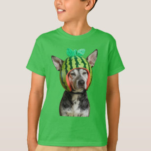 Chilling Dog With Watermelon Helmet T-Shirt