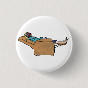 Chilling Funny Lockdown Book Reading Collage Art 3 Cm Round Badge