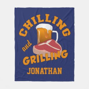 Chilling & Grilling custom name fleece blanket