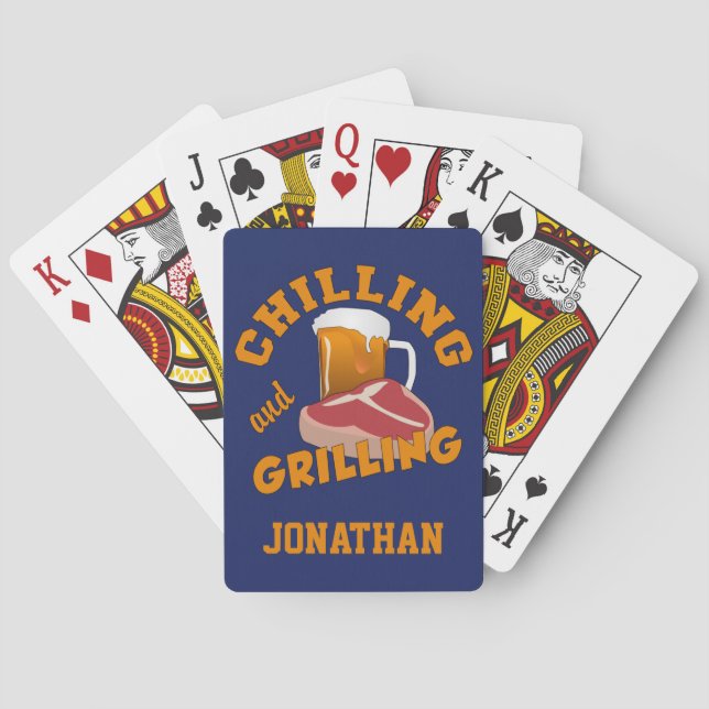 Chilling & Grilling custom name playing cards (Back)