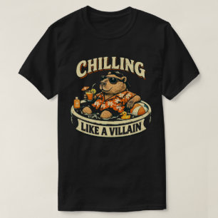 Chilling Like a Villain Funny Bear Summer Pool T-Shirt