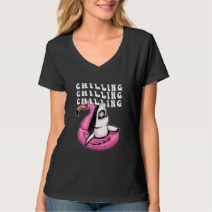 Chilling Shark Pool Flamingo Sad Aesthetic Edgy S T-Shirt