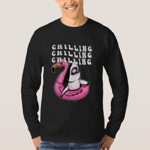 Chilling Shark Pool Flamingo  Sad Aesthetic Edgy S T-Shirt