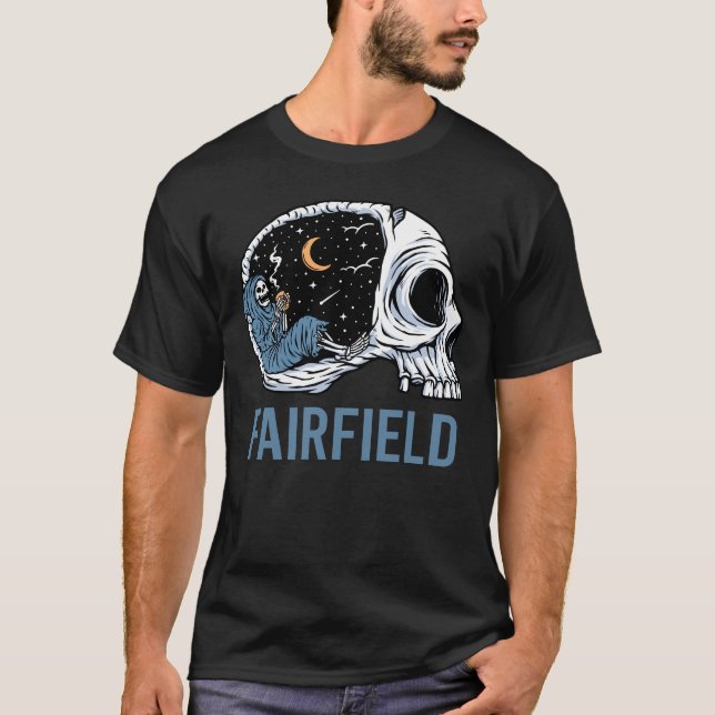 Chilling Skeleton - Fairfield T-Shirt (Front)