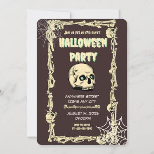 Chilling Skull Halloween Party Invitation: Dare to Invitation