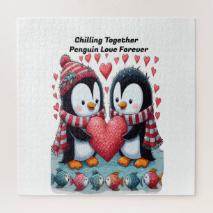 Chilling Together: Penguin Love Forever Sticker Jigsaw Puzzle
