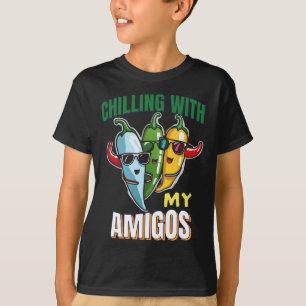 Chilling With My Amigos Cinco De Mayo Chilly Peppe T-Shirt