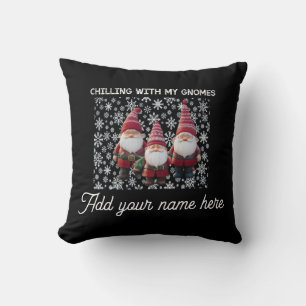 Chilling with my gnomes  cushion