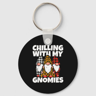 Chilling With My Gnomies _ Cute Garden Gnome Chris Key Ring