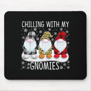Chilling With My Gnomies Funny Group Of Gnomes Chr Mouse Mat