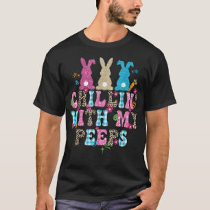 Chilling' with my Peeps Bunny Rabbit Leopard Plaid T-Shirt