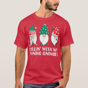 Chilling With My Running Gnomies Runner Funny Gnom T-Shirt