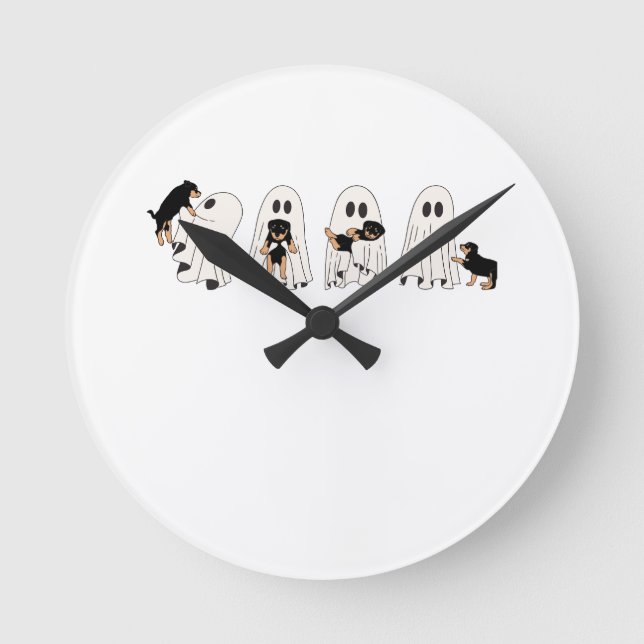 Chillingly Charming: Embrace the Spooky Vibes! Round Clock (Front)