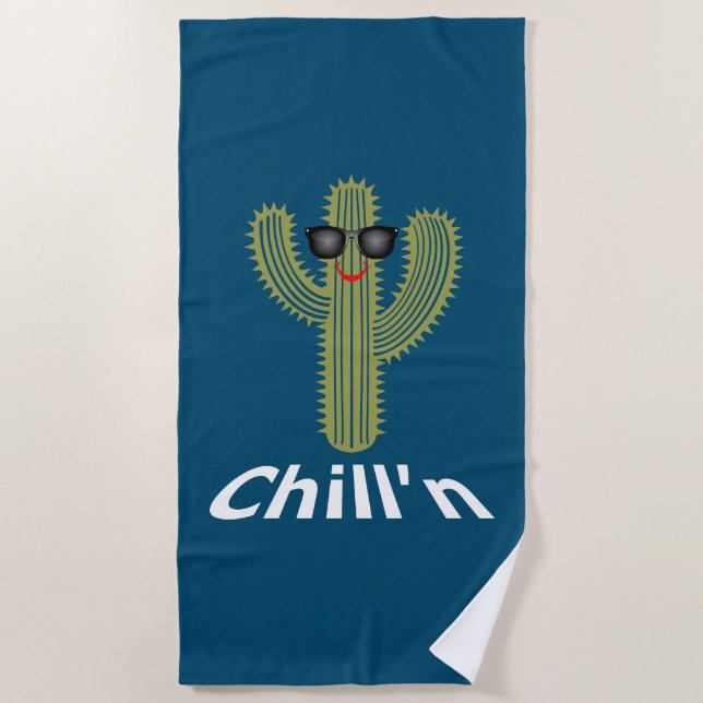 Chill'n Cactus Design - Beach Towel (Front)