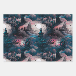 Chills and Thrills Mansion  Wrapping Paper Sheet