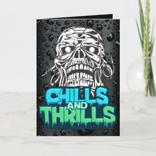 Chills & Thrills Skull Graphic Halloween Card