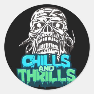 Chills & Thrills Skull Graphic Halloween stickers