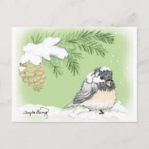 Chilly Chickadee Postcard