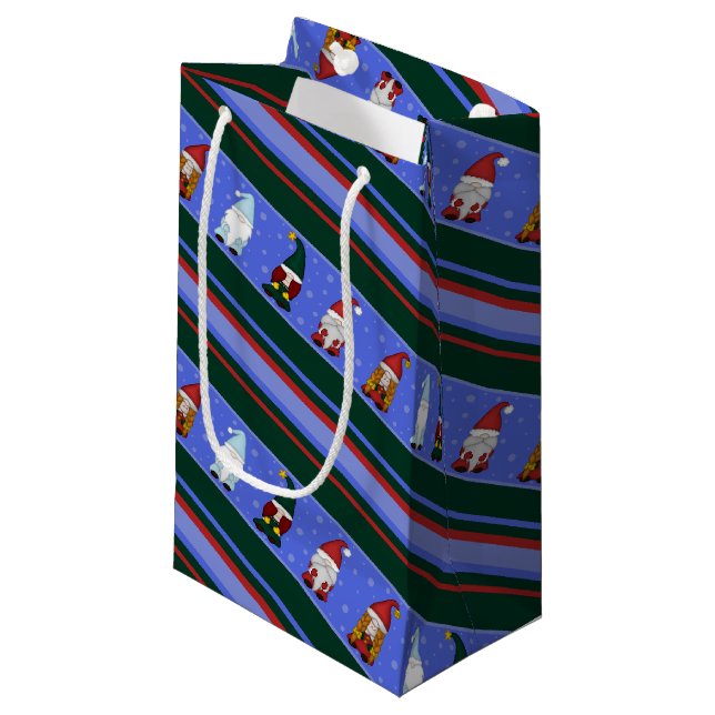 Chilly Gnomies Stripe (Medium) Gift Bag (Front Angled)