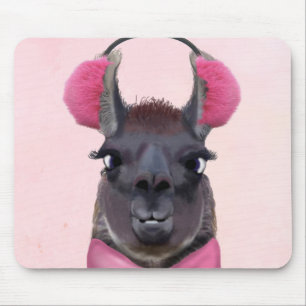 Chilly Llama Pink Mouse Mat