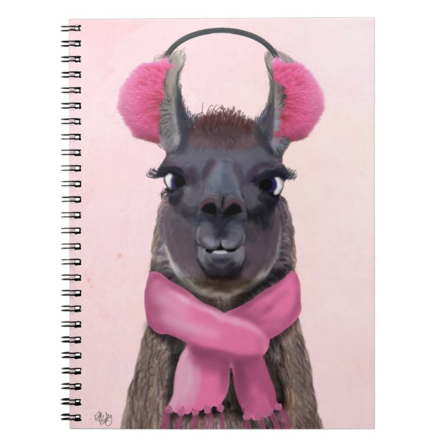Chilly Llama Pink Notebook (Front)