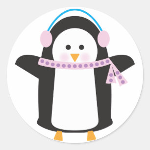 Chilly Penguin Classic Round Sticker