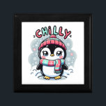 Chilly Penguin Snowy Scarf Hug Gift Box<br><div class="desc">Chilly Penguin Snowy Scarf Hug</div>