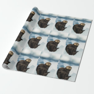 Chilly Sea Otter Wrapping Paper