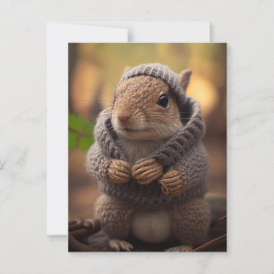 Chilly Squirrel Postcard