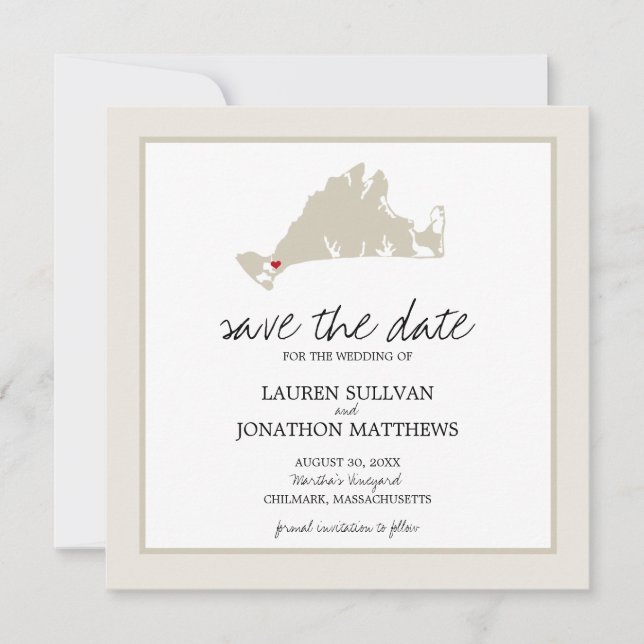 Chilmark Martha's Vineyard Wedding Save the Date (Front)