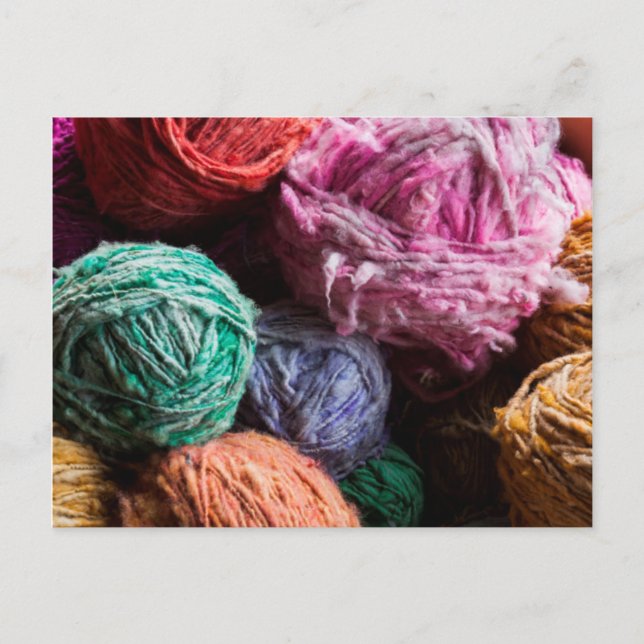 Chiloe wool yarn dyed with natural dyes postcard (Front)