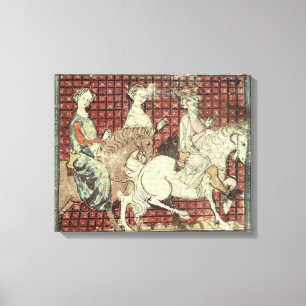 Chilperic I and Fredegonde on Horseback Canvas Print