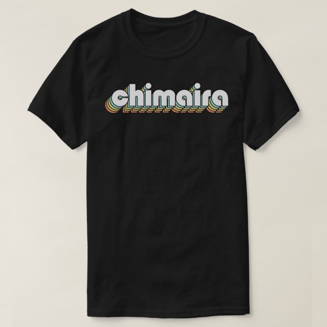 Chimaira Retro Rainbow Typography Faded Style T-Shirt (Design Front)