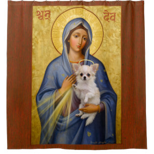 Chimama - Madonna and Chihuahua Shower Curtain