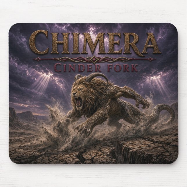 Chimera Cinder Fork Dark Realism Mouse Mat (Front)