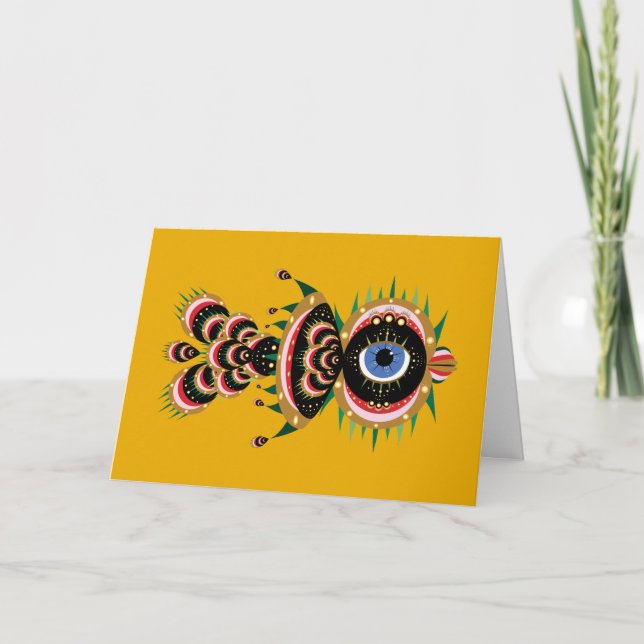 Chimera - Fish Bird Greeting Card (Front)