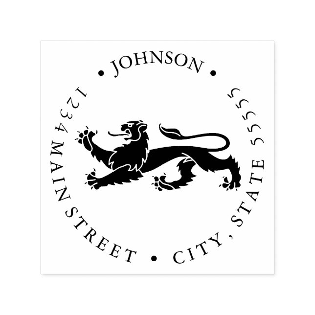 Chimera Lion Heraldry Return Label Self-inking Stamp (Design)