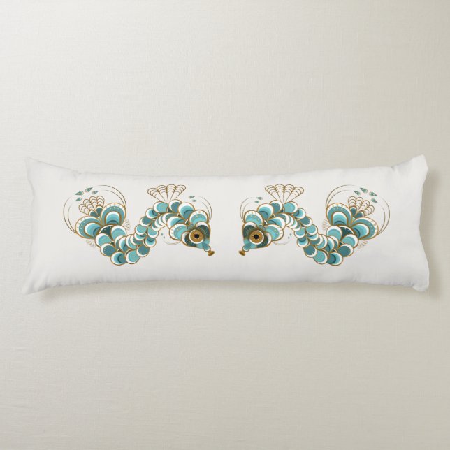 Chimera - Peacock Seahorse Body Pillow (Front)
