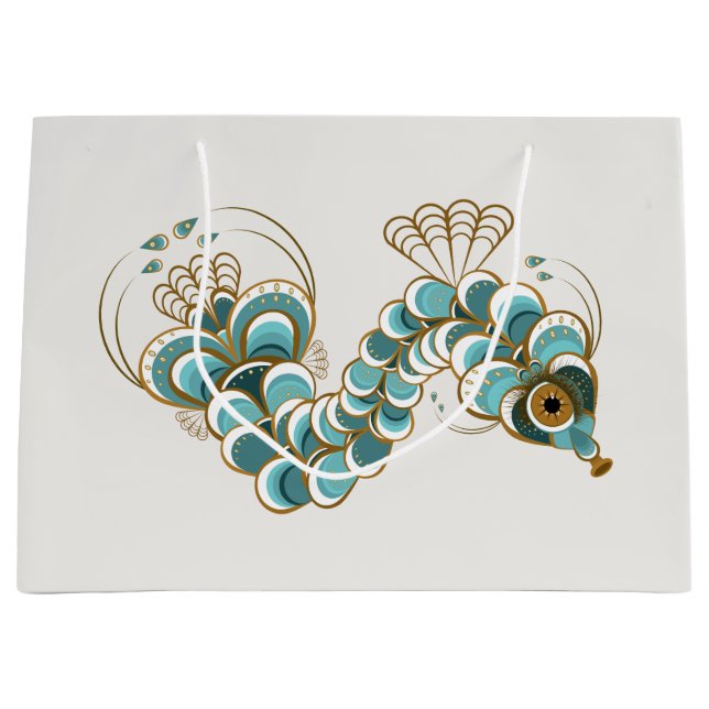 Chimera - Peacock Seahorse Large Gift Bag (Front)